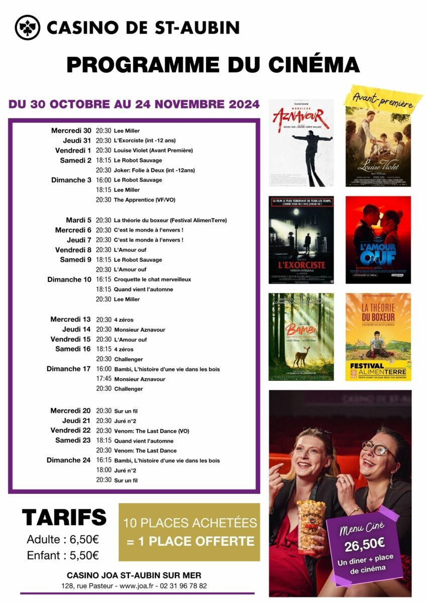 affiche programme cinema